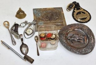 Collection of mixed curios to include vintage medals.