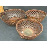 3 latticed bowls. (192)