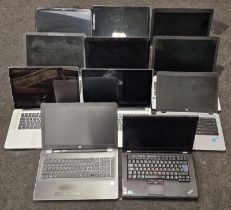 Collection of laptops to include Lenovo, HP, Apple and others. Units only no chargers. Lot is sold