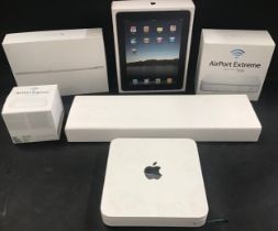 VARIOUS APPLE ELECTRICAL ITEMS X 6. Boxed items include - AirPort Express - AirPort Extreme -
