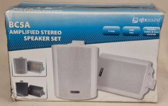 QTX Sound BC5A 2 way amplified stereo speaker set boxed.