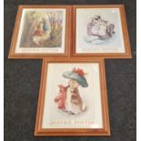 3 x Beatrix Potter framed prints 60x50cm