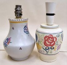 Two Poole Pottery table lamps.