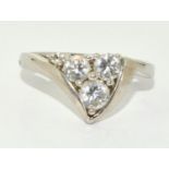 A 925 silver and CZ ring Size O