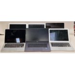 Collection of laptops five of which are Apple macbooks. Units only no chargers. Lot is sold untested