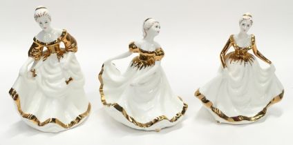 Collection of Minton china Staffordshire porcelain ladies (3)