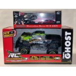 New bright Trail Ghost boxed radio controlled truck together with a boxed Mercedes-Benz SLS AMG