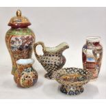 Collection of Oriental Satsuma style ceramics (5).