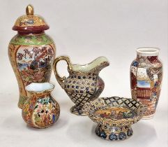 Collection of Oriental Satsuma style ceramics (5).