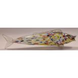 A vintage Murano style continental  Romanian coloured glass fish 60cm long.