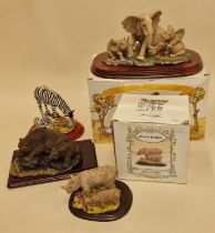 Collection of resin animal figurines to include examples by Leonardo collection and Regency Fine