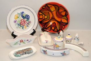 Collection of Poole Pottery to include Traditional, Delphis and two pin trays produced for the