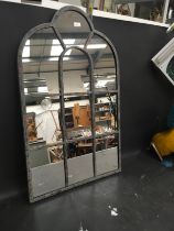 Small leaded glass mirror. (158)