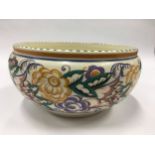 Poole Pottery shape 965 HQ pattern bowl decorated by Hilda Hampton 9.5" dia.