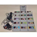 Super Nintendo Entertainment System collection of 15 game cartridges to include Mario examples