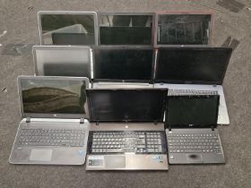 Collection of laptops to include HP, Lenovo, Asus and others. Units only no chargers. Lot is sold