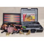 Miscellaneous toys to include Meccano set, vintage cased backgammon set and other items.