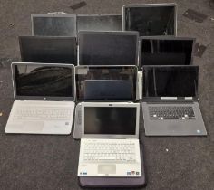 Collection of laptops to include HP, Sony and others. Units only no chargers. Lot is sold