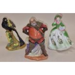 Royal Doulton HN2054 Falstaff figurine together with a Royal Worcester 'Sweet Holly' lady figurine