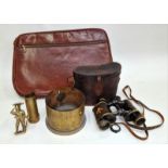 Collection of militaria related items to include binoculars.