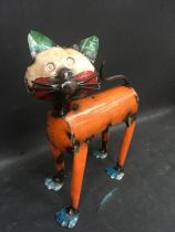 A recycled tin model of a cat -6 (168)