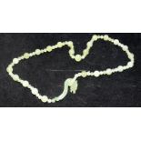 Vintage jade dragon necklace. O/all length approx 64cms