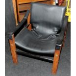 Vintage Arkana Safari by Maurice Burke leather mid century leather retro chair