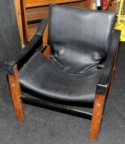 Vintage Arkana Safari by Maurice Burke leather mid century leather retro chair