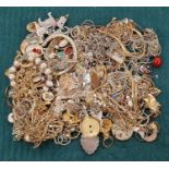 A bag of costume jewellery.