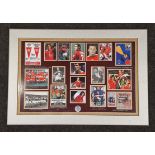 Football interest: Manchester United FC montage presentation picture 82x56cm.