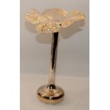 Large contemporary centrepiece chrome candlestick in the form of a single flower. 39cms tall