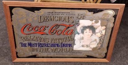 Coca Cola framed advertising mirror 88x63cm