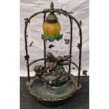 Bronzed waterfall effect table lamp depicting cherubs 56x30x30cm