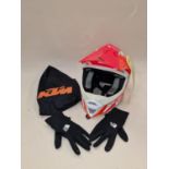 Direct from the Police Proceeds of Crime KTM off Road Crash Helmet and Gloves