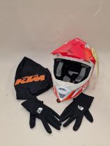 Direct from the Police Proceeds of Crime KTM off Road Crash Helmet and Gloves