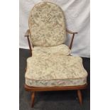 Vintage Ercol Armchair and matching footstool model 341