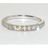 18ct White Gold Diamond Half Eternity Ring. Size M