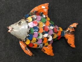 Recycled tin model of a fish - 10 (167)