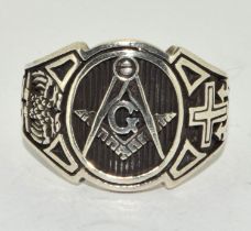 Silver masonic gents ring size X