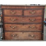 Victorian mahogany 2/3 chest of draws with drop brass handles 110x130x55cm