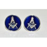 Silver and Enamel masonic cuff links