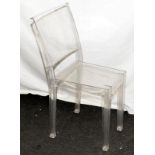 La Marie clear perspex chair by Kartell. Seat height 48cms