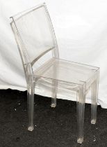 La Marie clear perspex chair by Kartell. Seat height 48cms