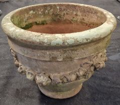 An antique large terracotta planter diameter 73cm, 60cm tall.