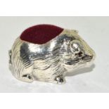 Silver hamster pin cushion