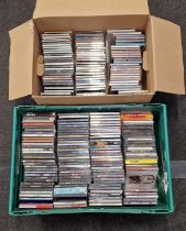 Two boxes containing a large collection of Pop and R&B compact discs.