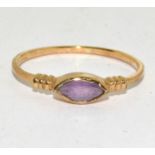 9ct Gold Amethyst Ring. Size L