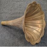 A contempoary brass gramophone horn.