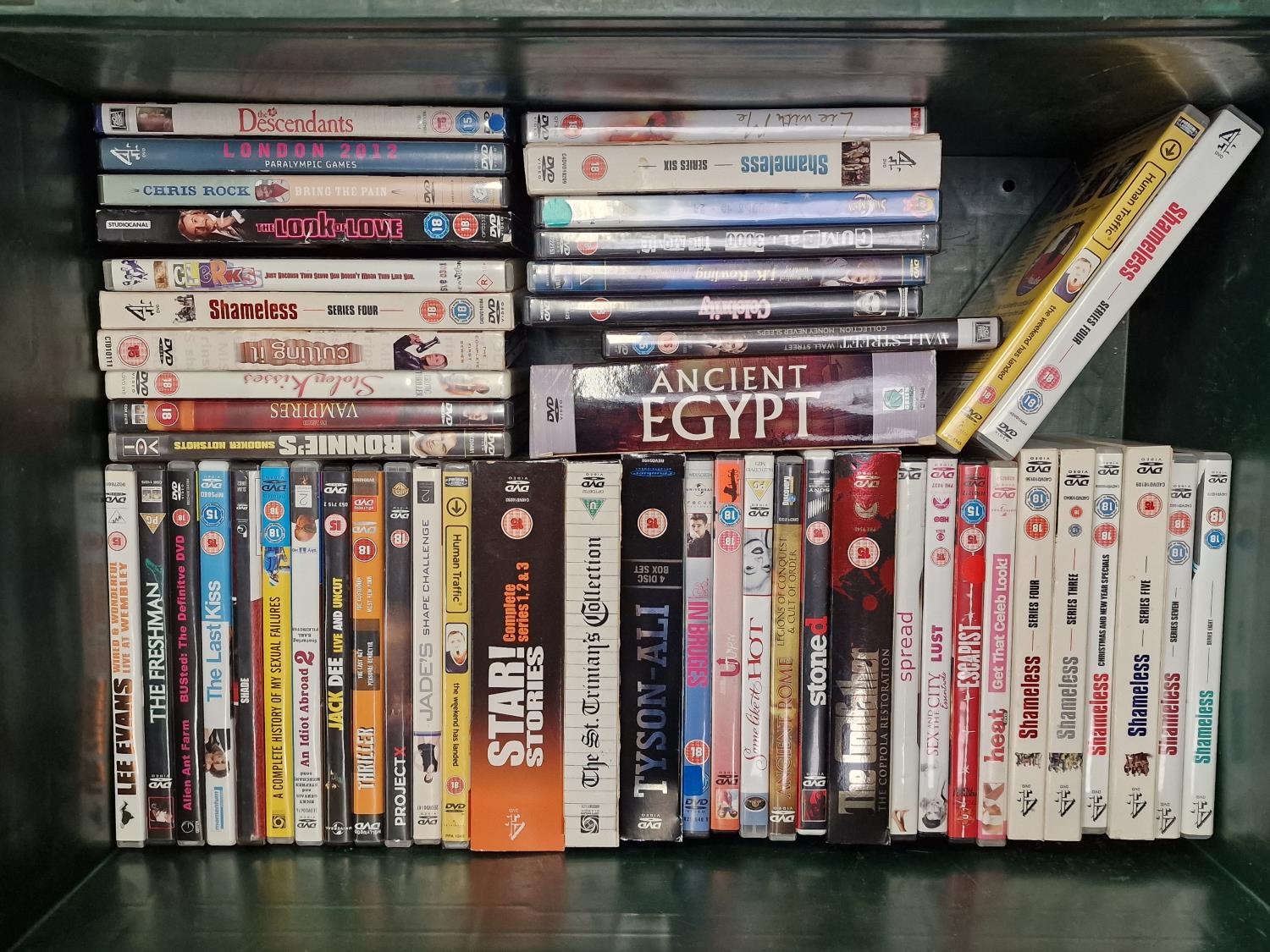 Two trays containing a large collection of DVD's. - Image 2 of 3