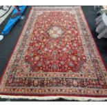 Large room size Red and cream carpet 413x308cm.